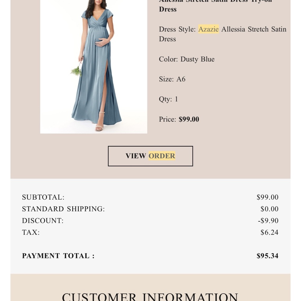 Azazie Women's Maxi Dress Allessia in Dusty Blue